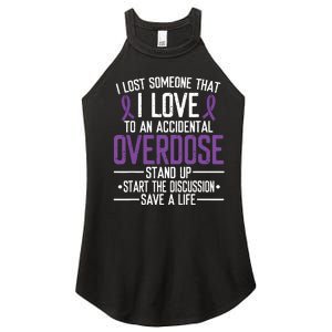 Overdose Awareness Lost Someone I Love Purple Ribbon Women's Perfect Tri Rocker Tank