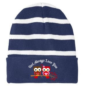 Owl Always Love You Striped Beanie with Solid Band