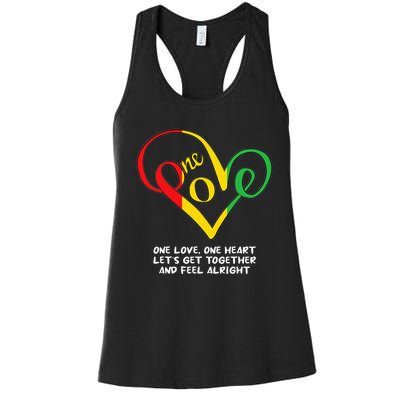 One African Love Heart Black History Month Cool Blm Melanin Women's Racerback Tank