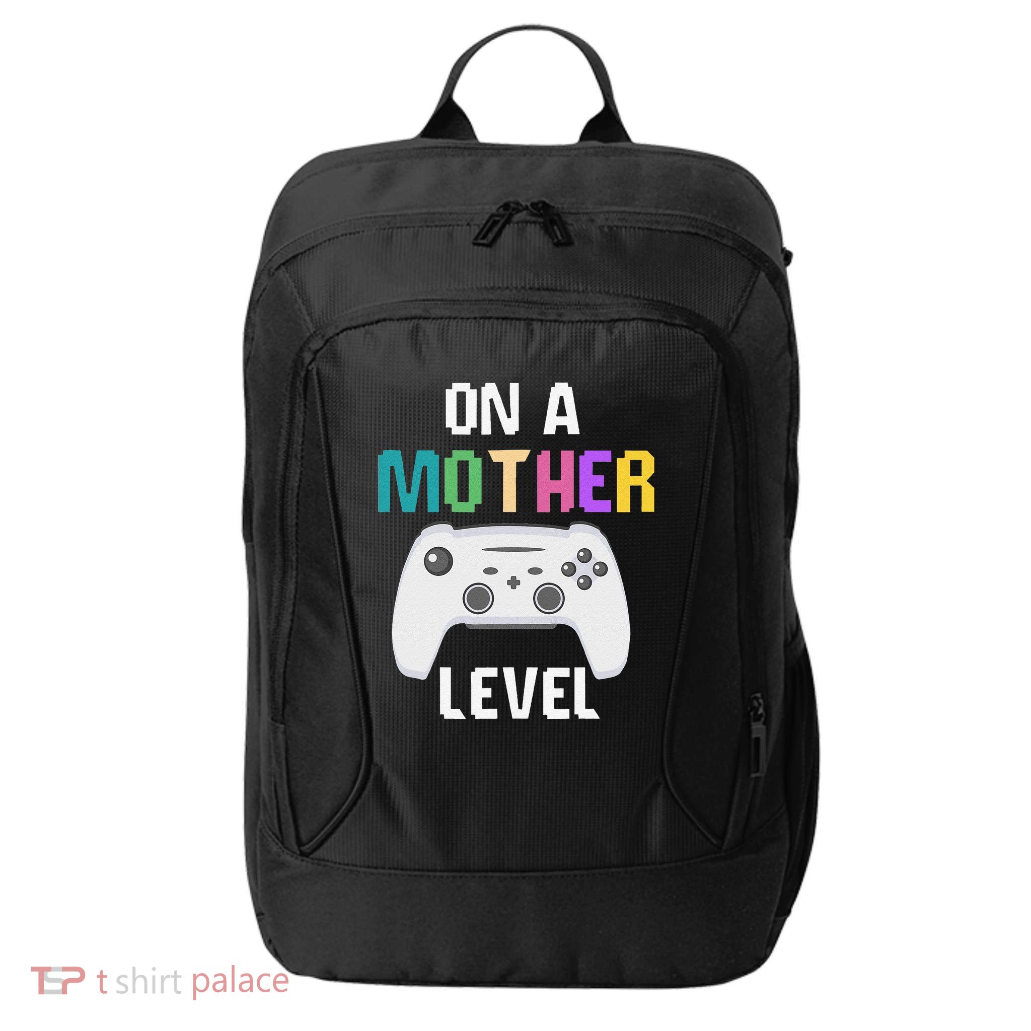 On A Mother Level Up Mothers Day Gamer Mom Retro Controller City Backpack