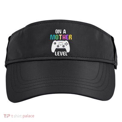On A Mother Level Up Mothers Day Gamer Mom Retro Controller Adult Drive Performance Visor