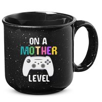 On A Mother Level Up Mothers Day Gamer Mom Retro Controller 15oz Campfire Ceramic Mug