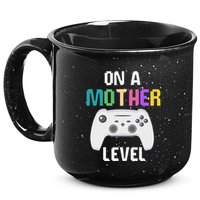 On A Mother Level Up Mothers Day Gamer Mom Retro Controller 15oz Campfire Ceramic Mug