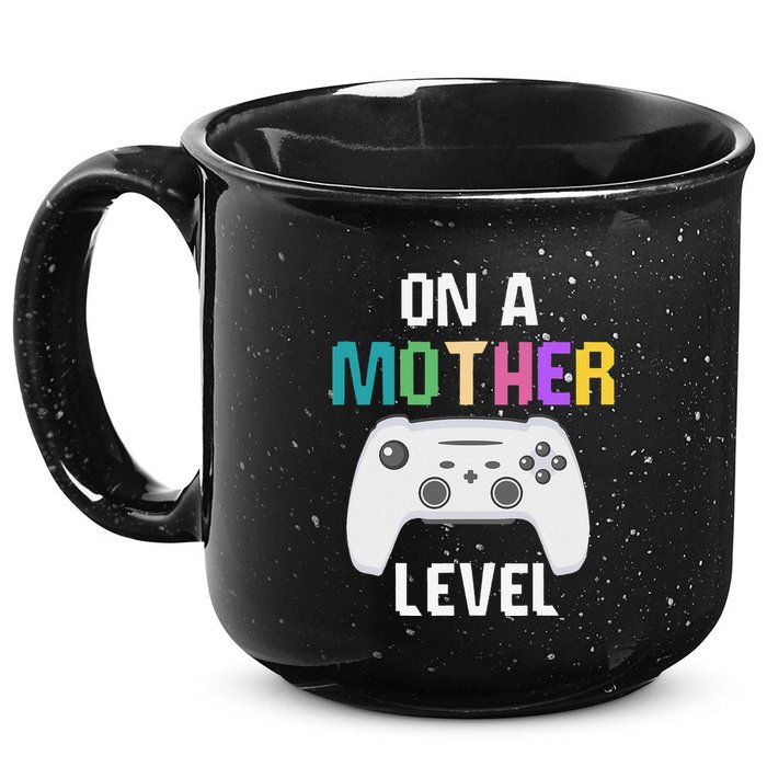 On A Mother Level Up Mothers Day Gamer Mom Retro Controller 15oz Campfire Ceramic Mug