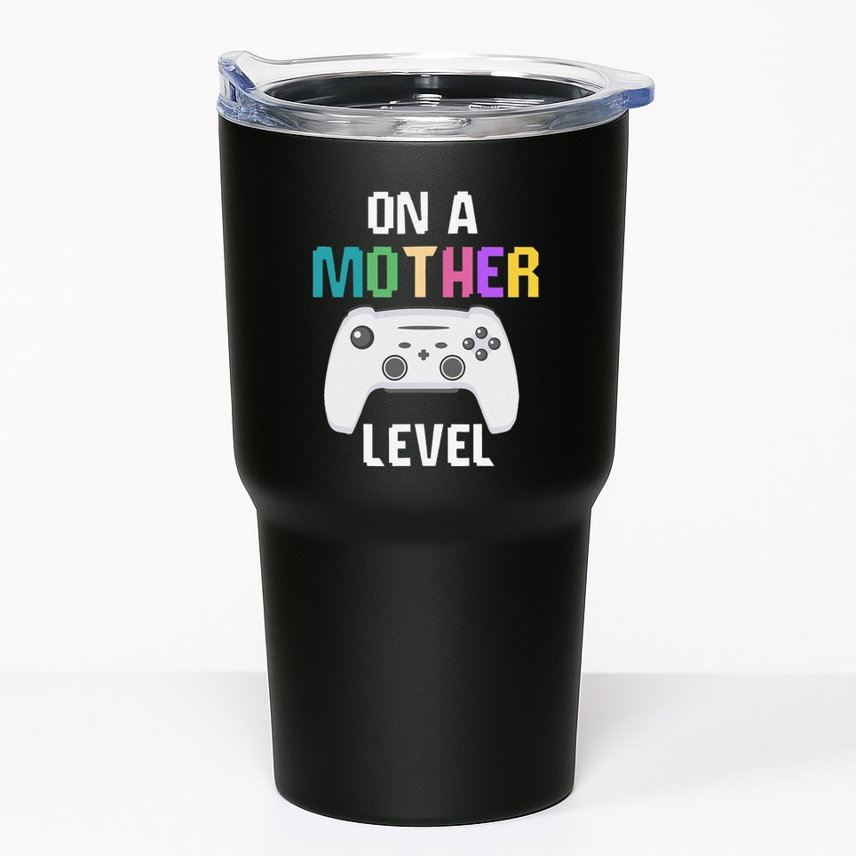 On A Mother Level Up Mothers Day Gamer Mom Retro Controller Tumbler