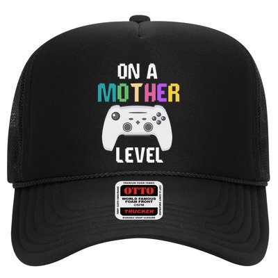 On A Mother Level Up Mothers Day Gamer Mom Retro Controller Trucker Hat