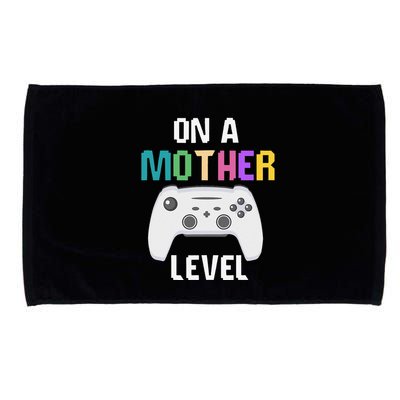 On A Mother Level Up Mothers Day Gamer Mom Retro Controller Microfiber Hand Towel