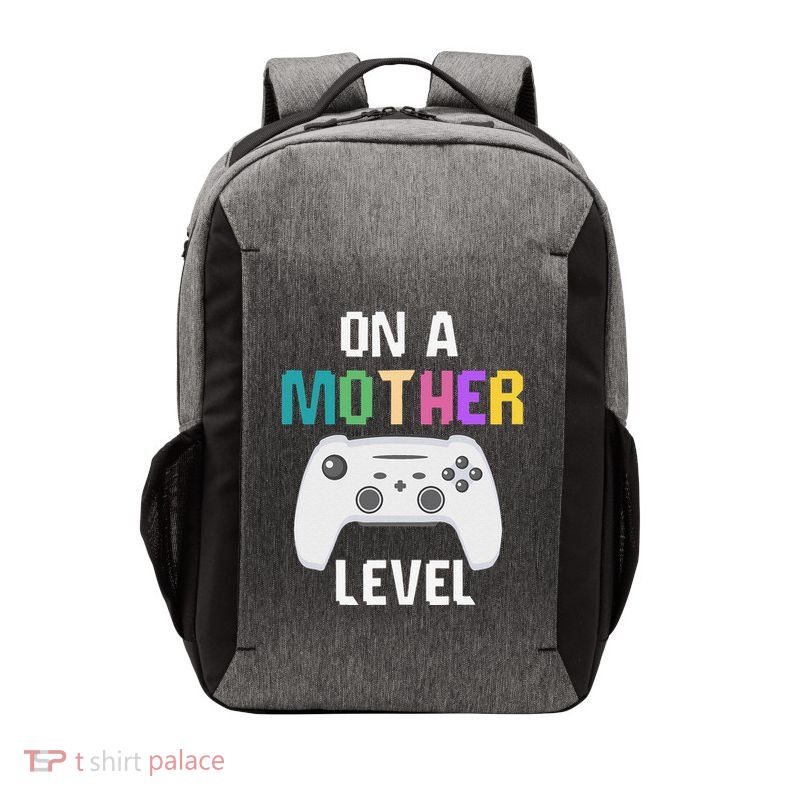 On A Mother Level Up Mothers Day Gamer Mom Retro Controller Vector Backpack
