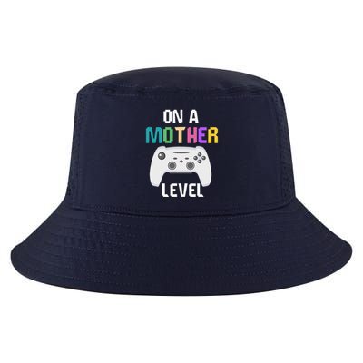 On A Mother Level Up Mothers Day Gamer Mom Retro Controller Cool Comfort Performance Bucket Hat