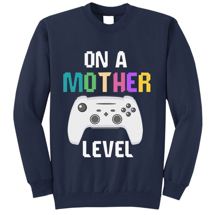 On A Mother Level Up Mothers Day Gamer Mom Retro Controller Sweatshirt