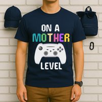 On A Mother Level Up Mothers Day Gamer Mom Retro Controller T-Shirt