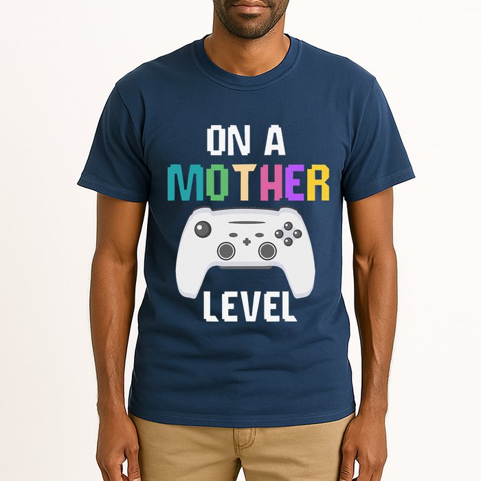 On A Mother Level Up Mothers Day Gamer Mom Retro Controller Tall T-Shirt