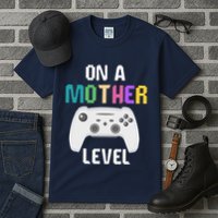 On A Mother Level Up Mothers Day Gamer Mom Retro Controller Tall T-Shirt