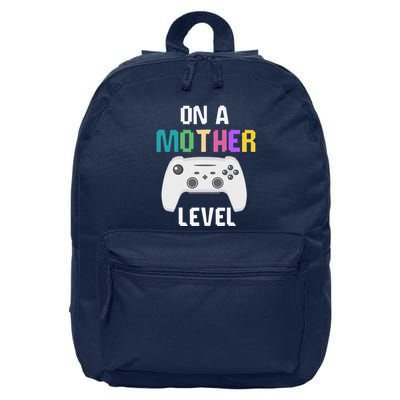 On A Mother Level Up Mothers Day Gamer Mom Retro Controller 16 in Basic Backpack