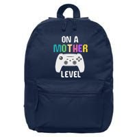 On A Mother Level Up Mothers Day Gamer Mom Retro Controller 16 in Basic Backpack