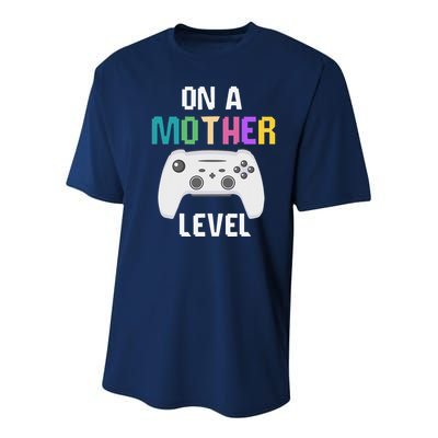 On A Mother Level Up Mothers Day Gamer Mom Retro Controller Youth Performance Sprint T-Shirt