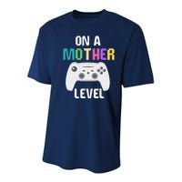 On A Mother Level Up Mothers Day Gamer Mom Retro Controller Youth Performance Sprint T-Shirt