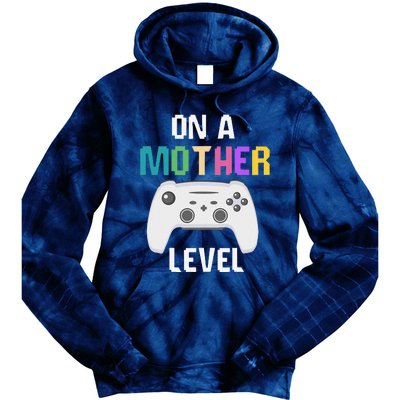 On A Mother Level Up Mothers Day Gamer Mom Retro Controller Tie Dye Hoodie