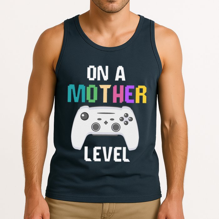 On A Mother Level Up Mothers Day Gamer Mom Retro Controller Tank Top