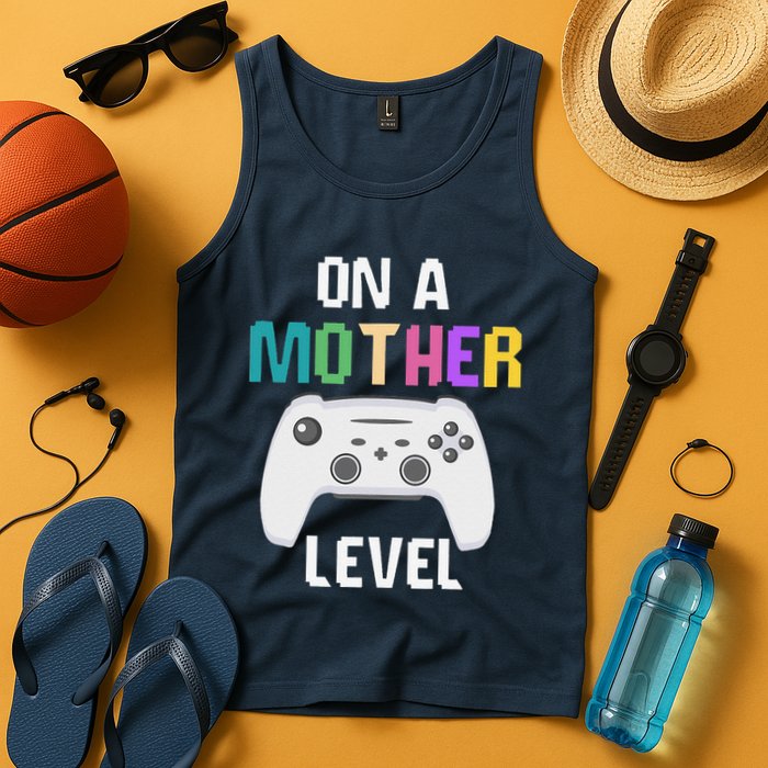 On A Mother Level Up Mothers Day Gamer Mom Retro Controller Tank Top