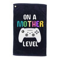 On A Mother Level Up Mothers Day Gamer Mom Retro Controller Golf Towel