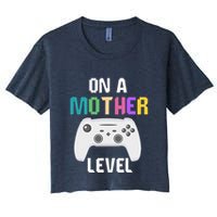 On A Mother Level Up Mothers Day Gamer Mom Retro Controller Crop Top