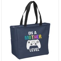 On A Mother Level Up Mothers Day Gamer Mom Retro Controller Zip Tote Bag