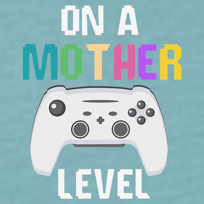 On A Mother Level Up Mothers Day Gamer Mom Retro Controller Sueded Cloud Jersey T-Shirt