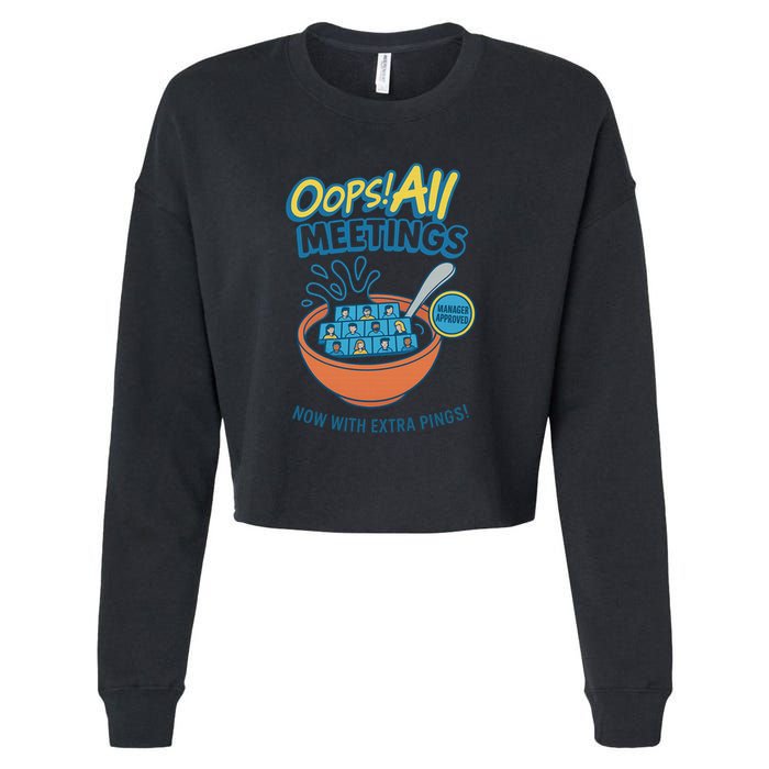 Oops! All Meetings Cropped Pullover Crew