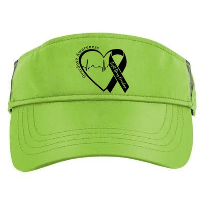 Overdose Awareness Month Heart Purple Ribbon Support Adult Drive Performance Visor