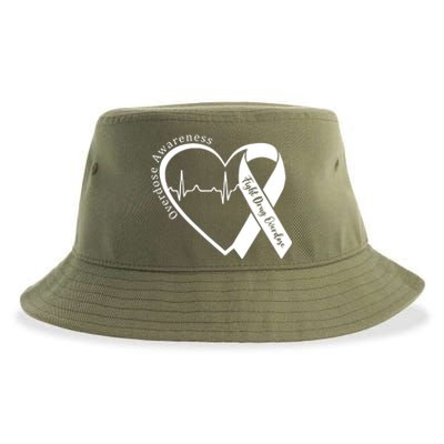 Overdose Awareness Month Heart Purple Ribbon Support Sustainable Bucket Hat