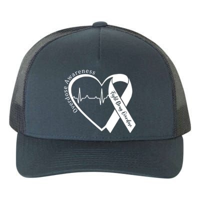 Overdose Awareness Month Heart Purple Ribbon Support Yupoong Adult 5-Panel Trucker Hat