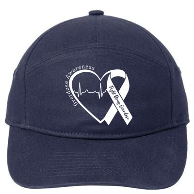 Overdose Awareness Month Heart Purple Ribbon Support 7-Panel Snapback Hat