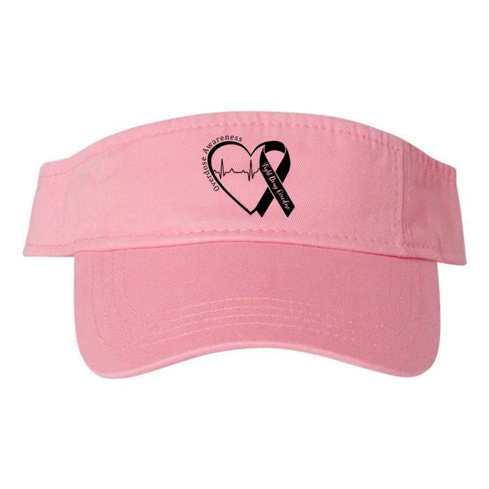 Overdose Awareness Month Heart Purple Ribbon Support Valucap Bio-Washed Visor