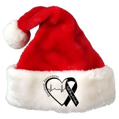 Overdose Awareness Month Heart Purple Ribbon Support Premium Christmas Santa Hat