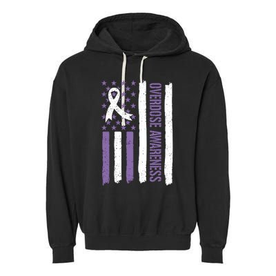 Overdose Awareness Month Flag Purple For Men And Women Garment-Dyed Fleece Hoodie