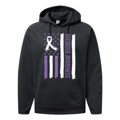 Overdose Awareness Month Flag Purple For Men And Women Performance Fleece Hoodie