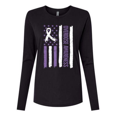 Overdose Awareness Month Flag Purple For Men And Women Womens Cotton Relaxed Long Sleeve T-Shirt