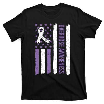 Overdose Awareness Month Flag Purple For Men And Women T-Shirt