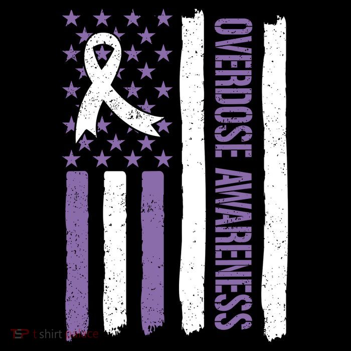 Overdose Awareness Month Flag Purple For Men And Women T-Shirt