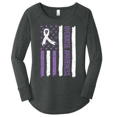 Overdose Awareness Month Flag Purple For Men And Women Women's Perfect Tri Tunic Long Sleeve Shirt