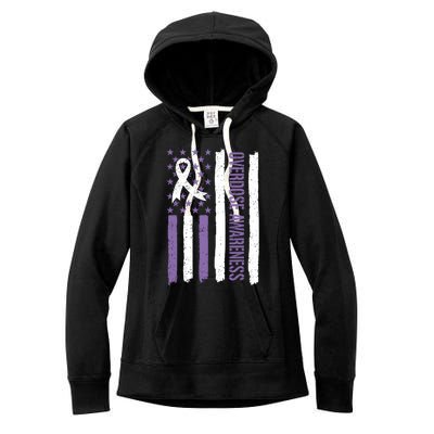 Overdose Awareness Month Flag Purple For Men And Women Women's Fleece Hoodie