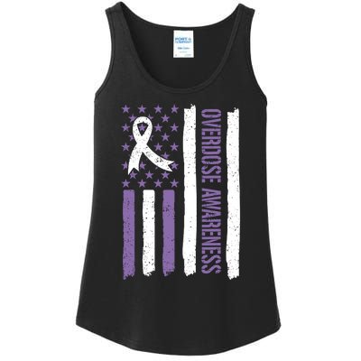 Overdose Awareness Month Flag Purple For Men And Women Ladies Essential Tank