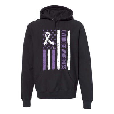 Overdose Awareness Month Flag Purple For Men And Women Premium Hoodie