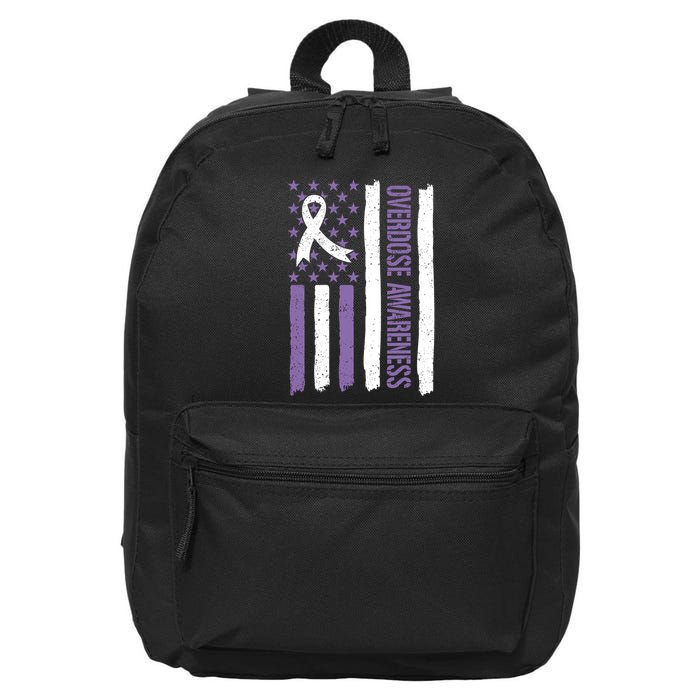 Overdose Awareness Month Flag Purple For Men And Women 16 in Basic Backpack
