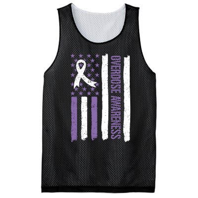 Overdose Awareness Month Flag Purple For Men And Women Mesh Reversible Basketball Jersey Tank