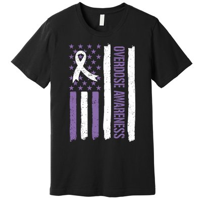 Overdose Awareness Month Flag Purple For Men And Women Premium T-Shirt