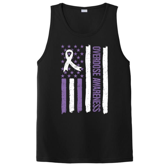 Overdose Awareness Month Flag Purple For Men And Women PosiCharge Competitor Tank