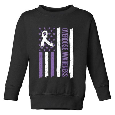 Overdose Awareness Month Flag Purple For Men And Women Toddler Sweatshirt