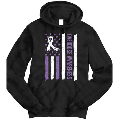 Overdose Awareness Month Flag Purple For Men And Women Tie Dye Hoodie